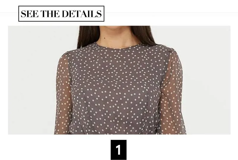 Long-Sleeved Polka Dot Dress