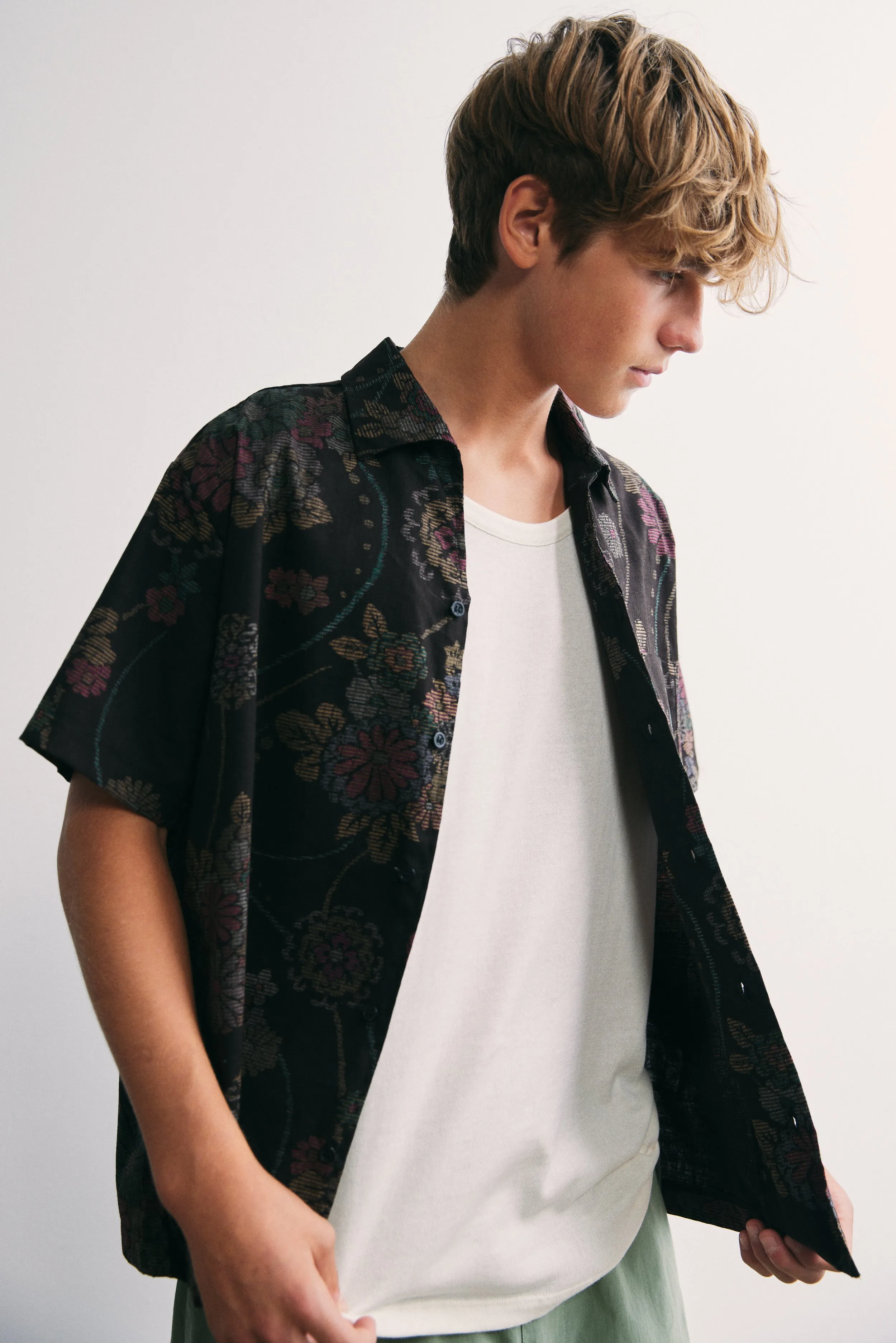 Louie Shirt in Black Floral