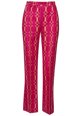 Magenta Red & White Trousers