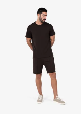 Mens All Around Lounge Tee & Shorts Set Coffee