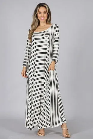 Michelle Ivory & Stripes Dress