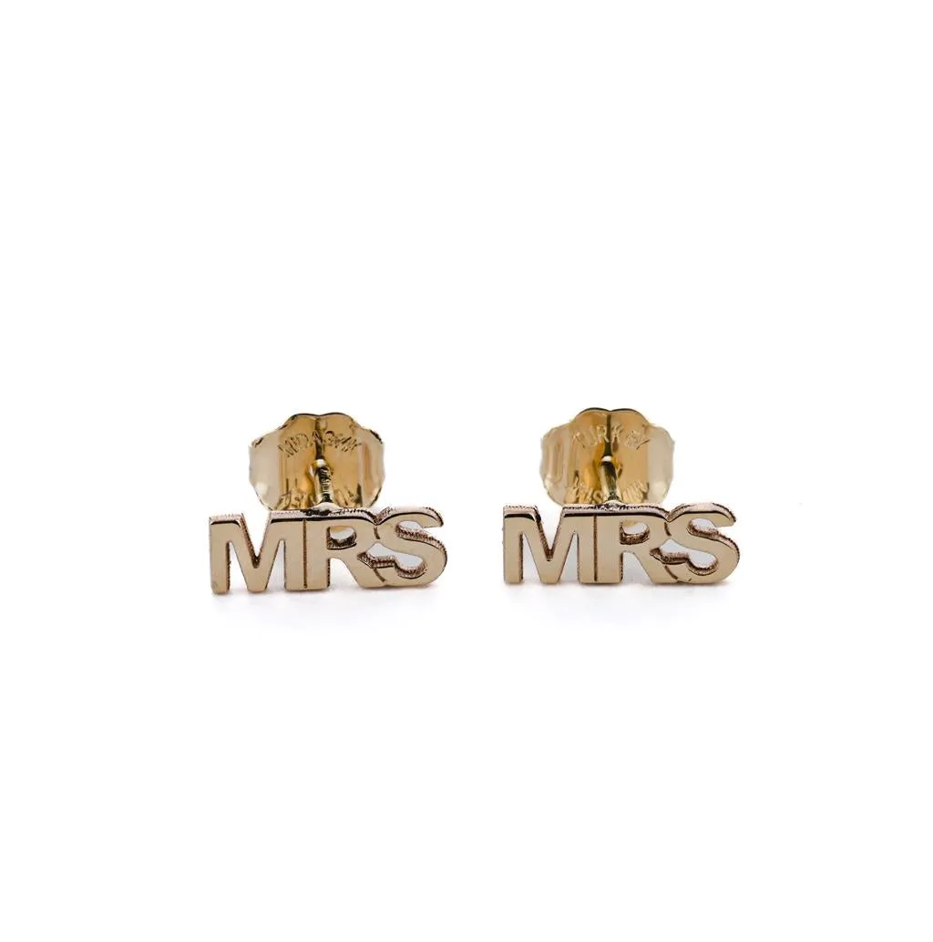 MRS | Personalized Block Stud Earrings