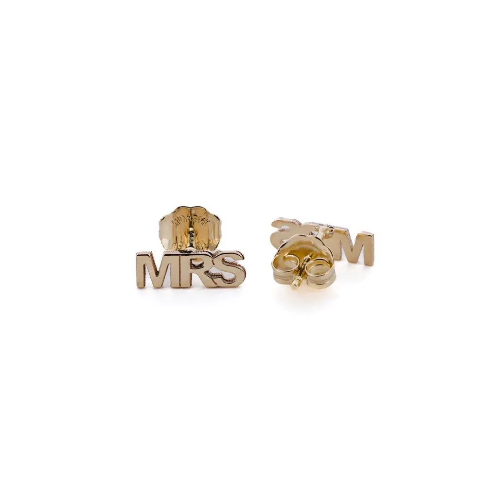 MRS | Personalized Block Stud Earrings