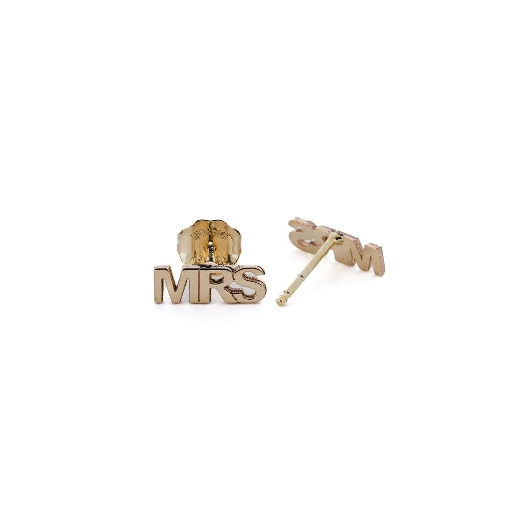 MRS | Personalized Block Stud Earrings