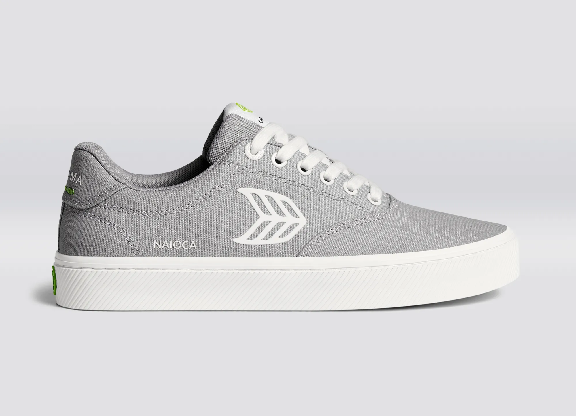 NAIOCA Canvas Light Grey Canvas Off-White Logo Sneaker Men