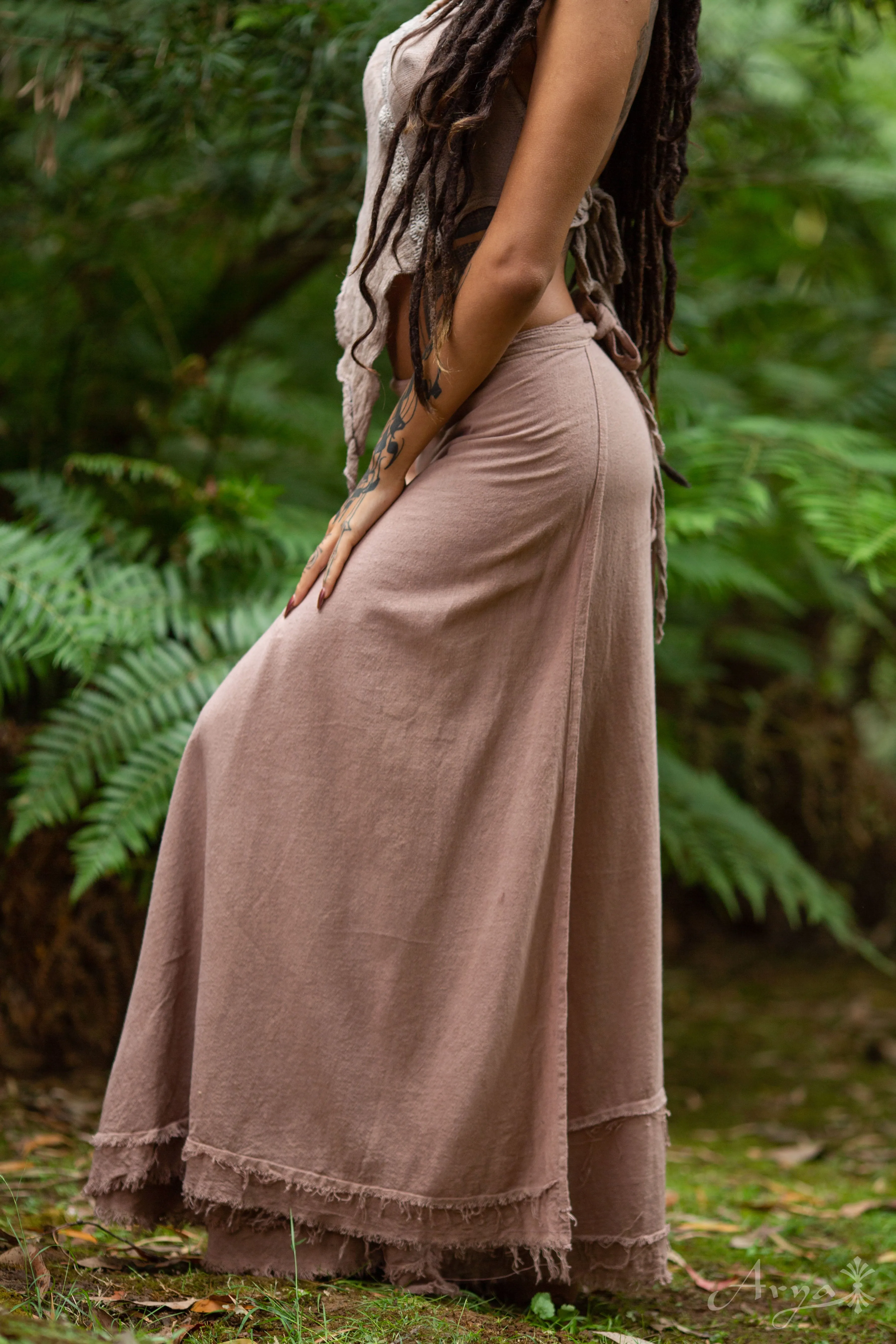 Natural Cotton Wrap Skirt - Wholesale