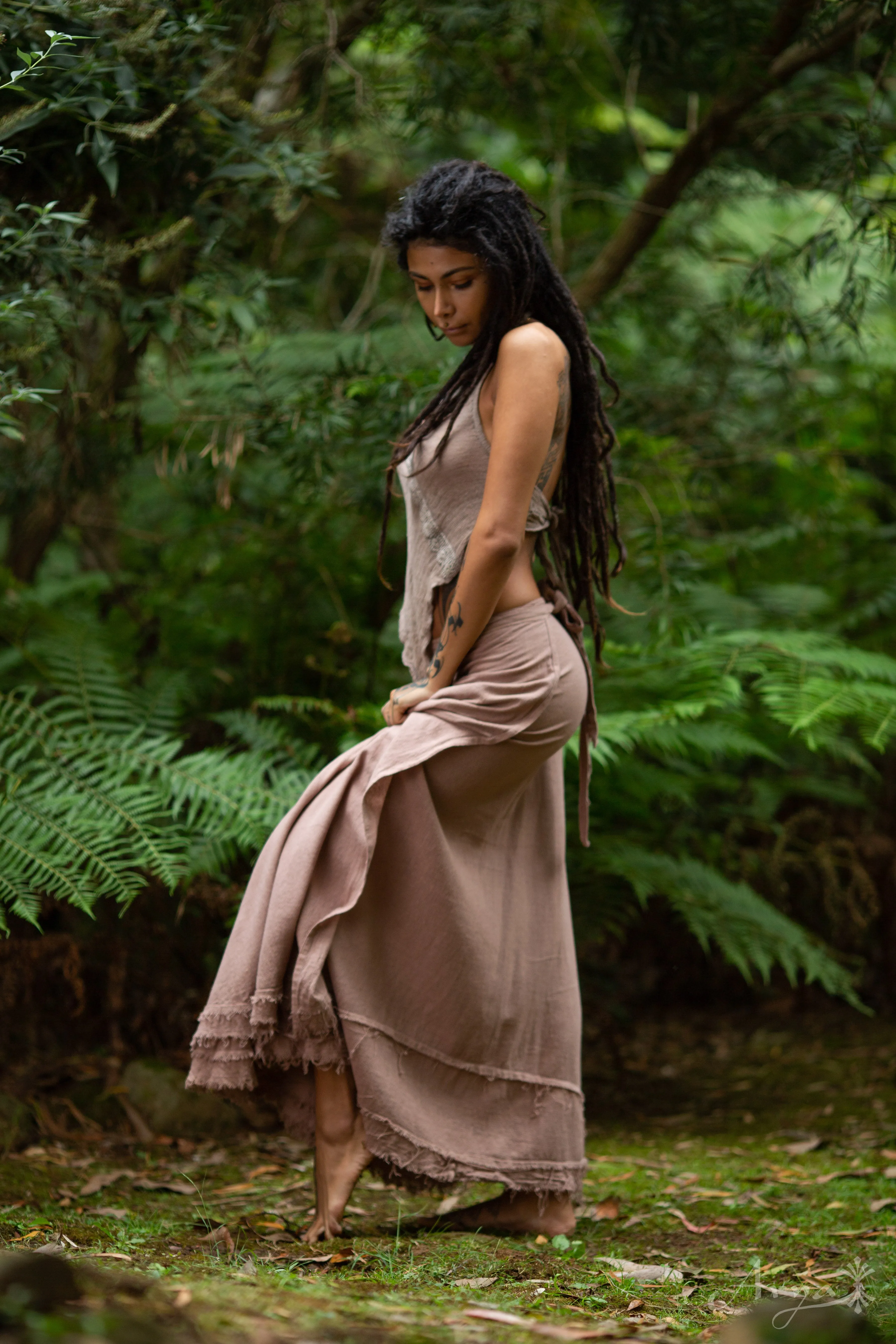 Natural Cotton Wrap Skirt - Wholesale