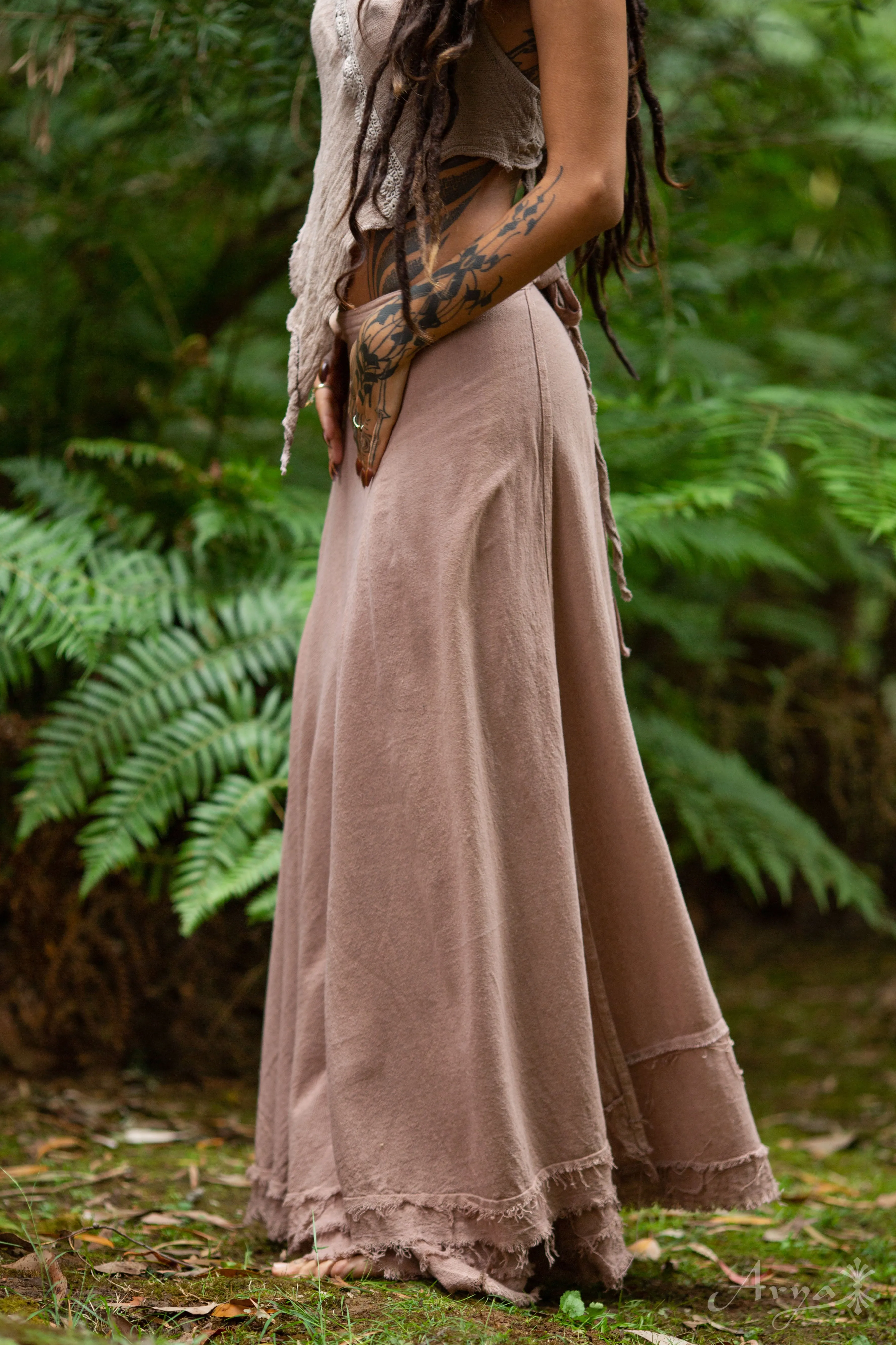 Natural Cotton Wrap Skirt - Wholesale