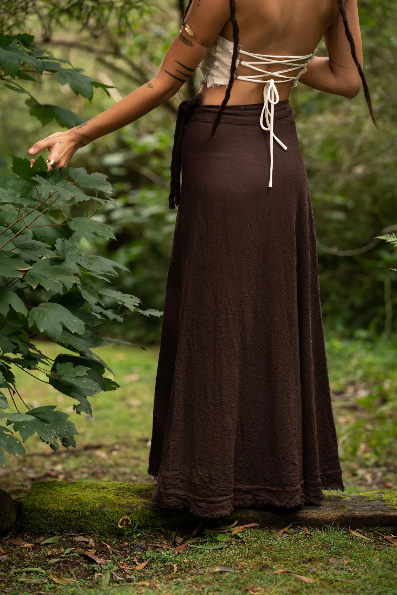 Natural Cotton Wrap Skirt - Wholesale