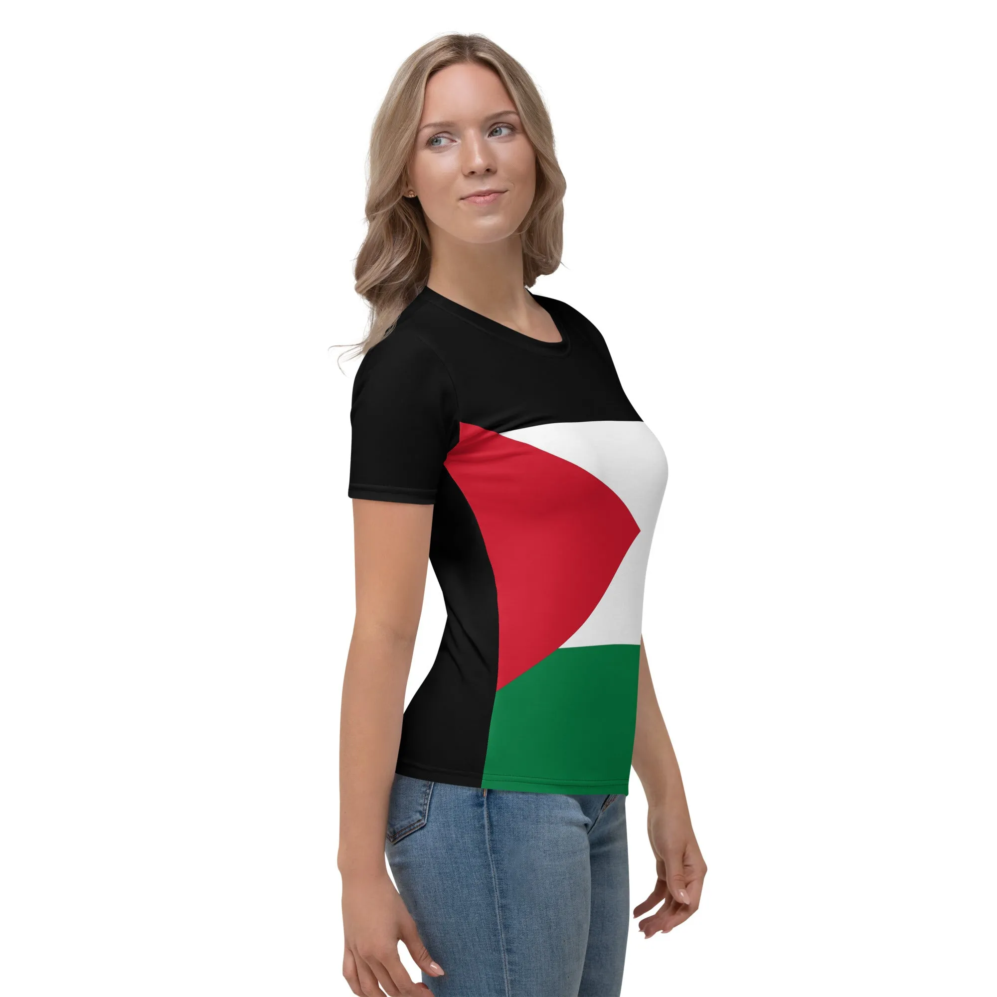 Palestine Tshirt Flag Color For Women