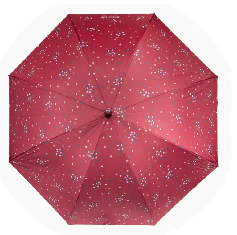 Parapluie Canne X-TRA Sec Isotoner Pois Cerise 09457