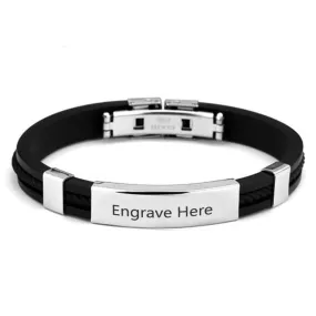 Personalized Engraved Stainless Steel Bracelet