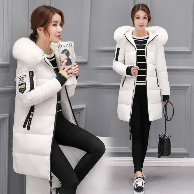 Plus size jackets women coats winter solid thick parkas woman clothing hot sale hooded zipper warm overcoats female clothes