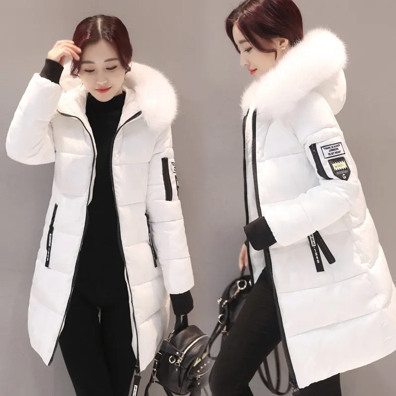 Plus size jackets women coats winter solid thick parkas woman clothing hot sale hooded zipper warm overcoats female clothes