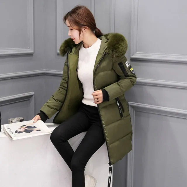 Plus size jackets women coats winter solid thick parkas woman clothing hot sale hooded zipper warm overcoats female clothes