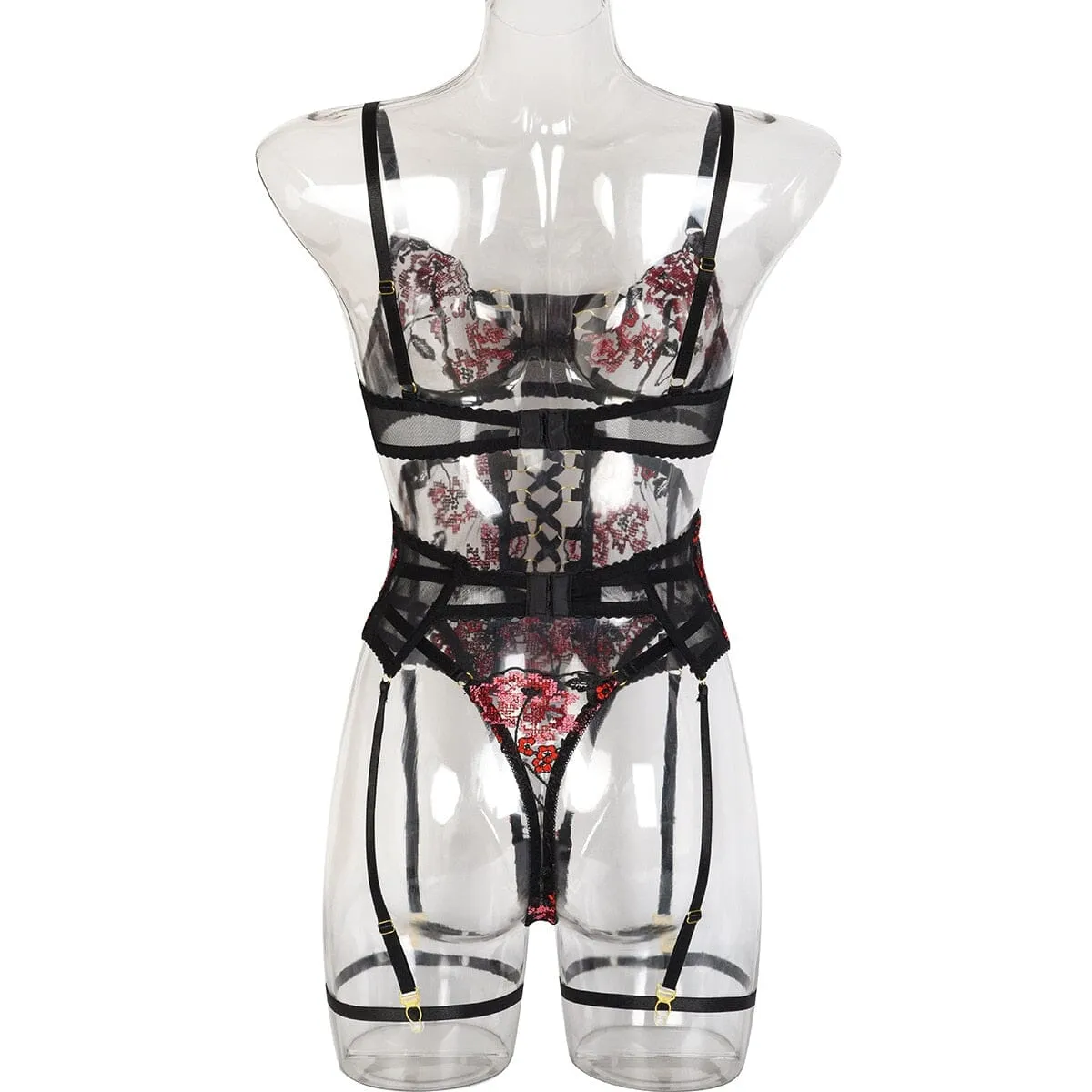 Romantic Embroidered Lingerie Set