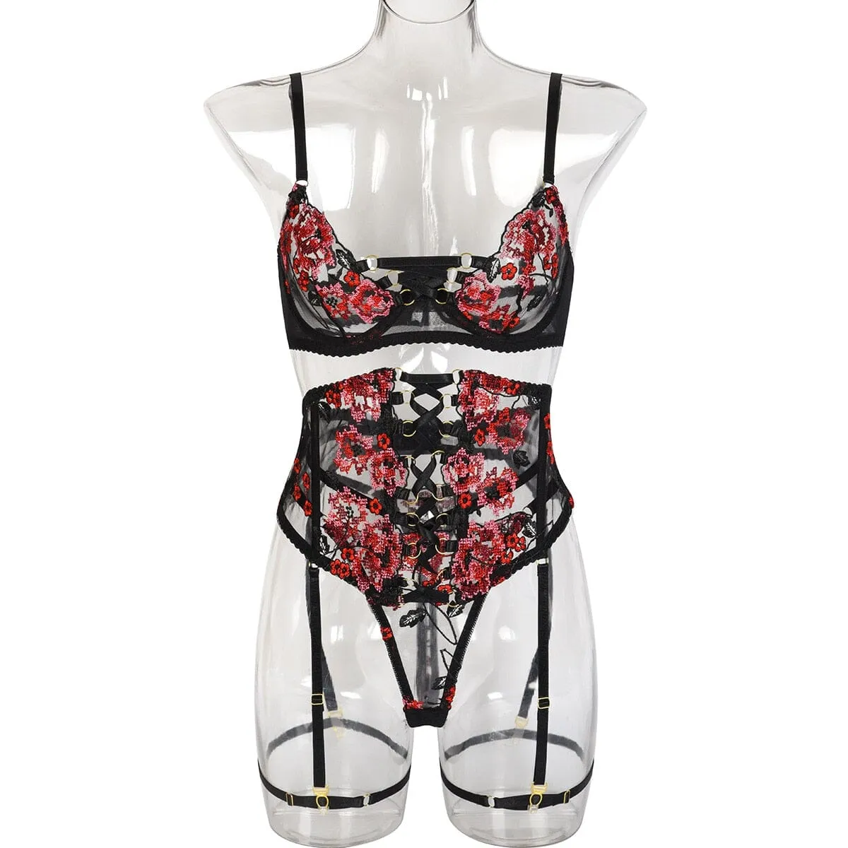 Romantic Embroidered Lingerie Set