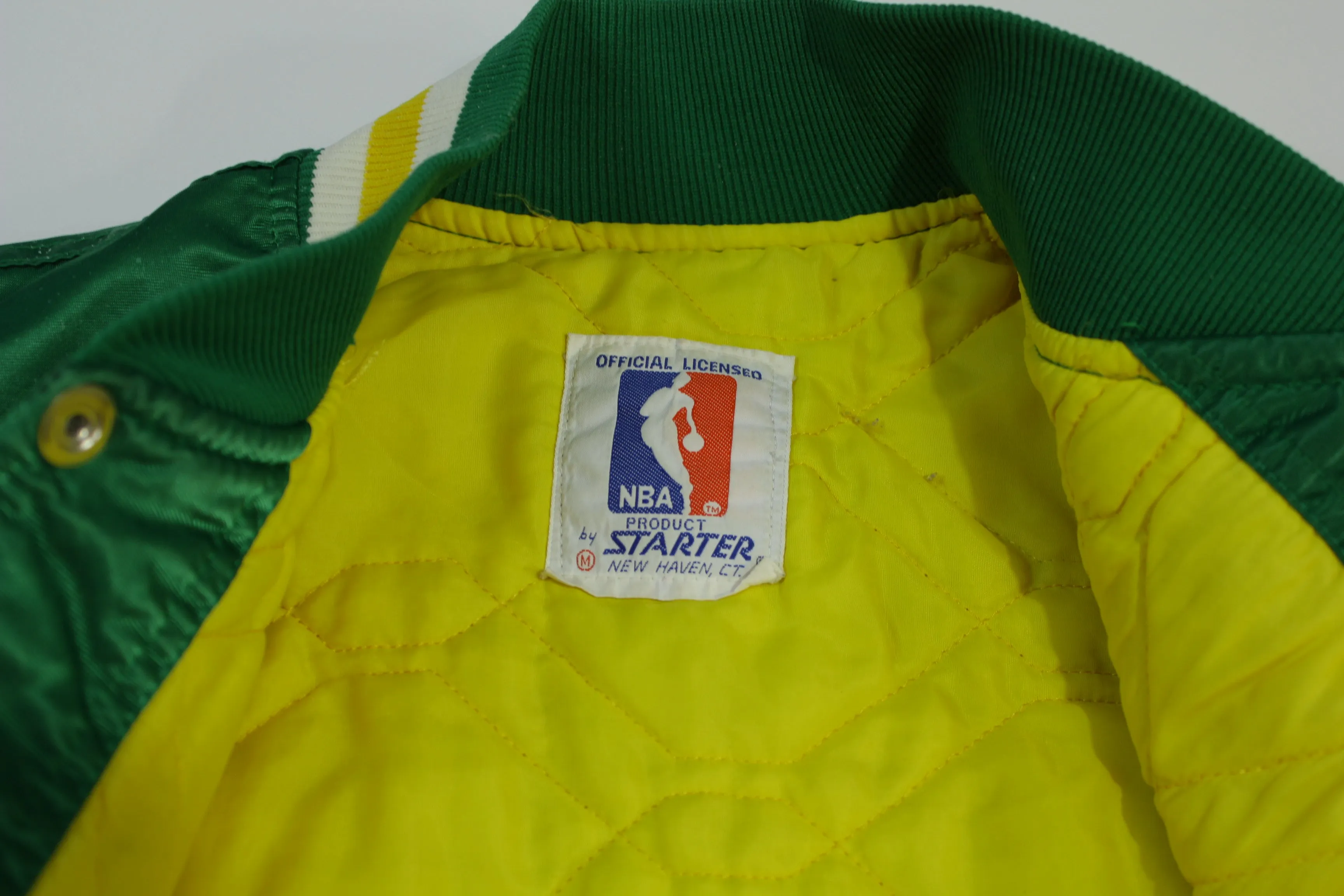 Seattle Sonics Quilt Lined Vintage 80's Made in USA Starter Jacket