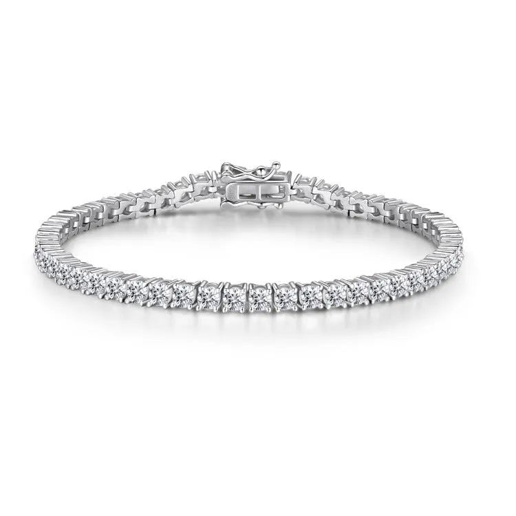 Shinning Classic 4mm Tennis Bracelet In Sterling Silver