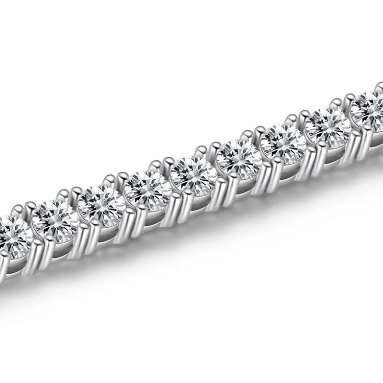 Shinning Classic 4mm Tennis Bracelet In Sterling Silver