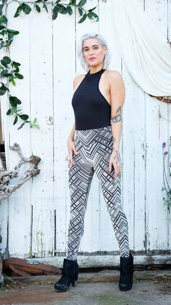 Silver Chevron Burnout Leggings