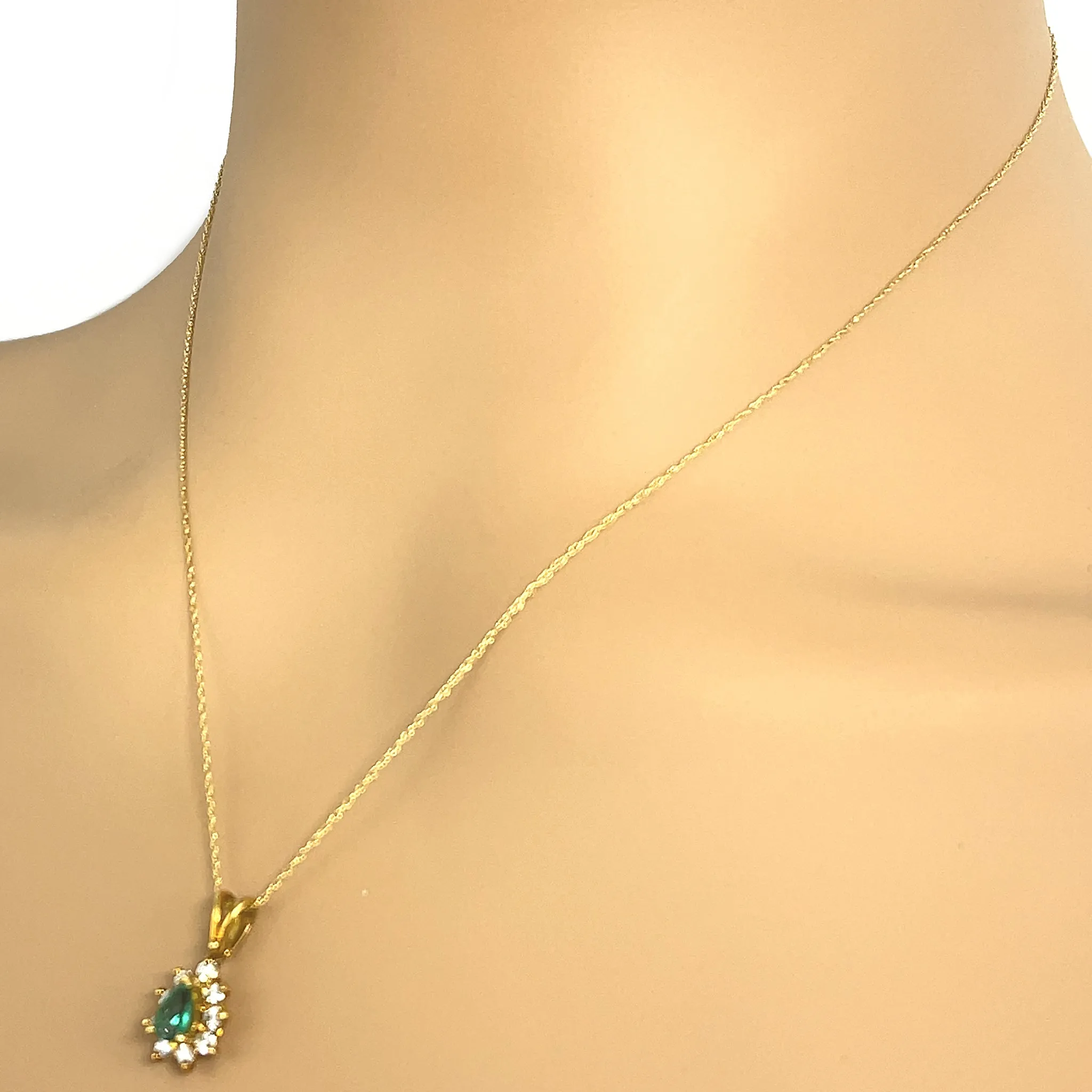 Sweet Emerald and Diamond Pendant