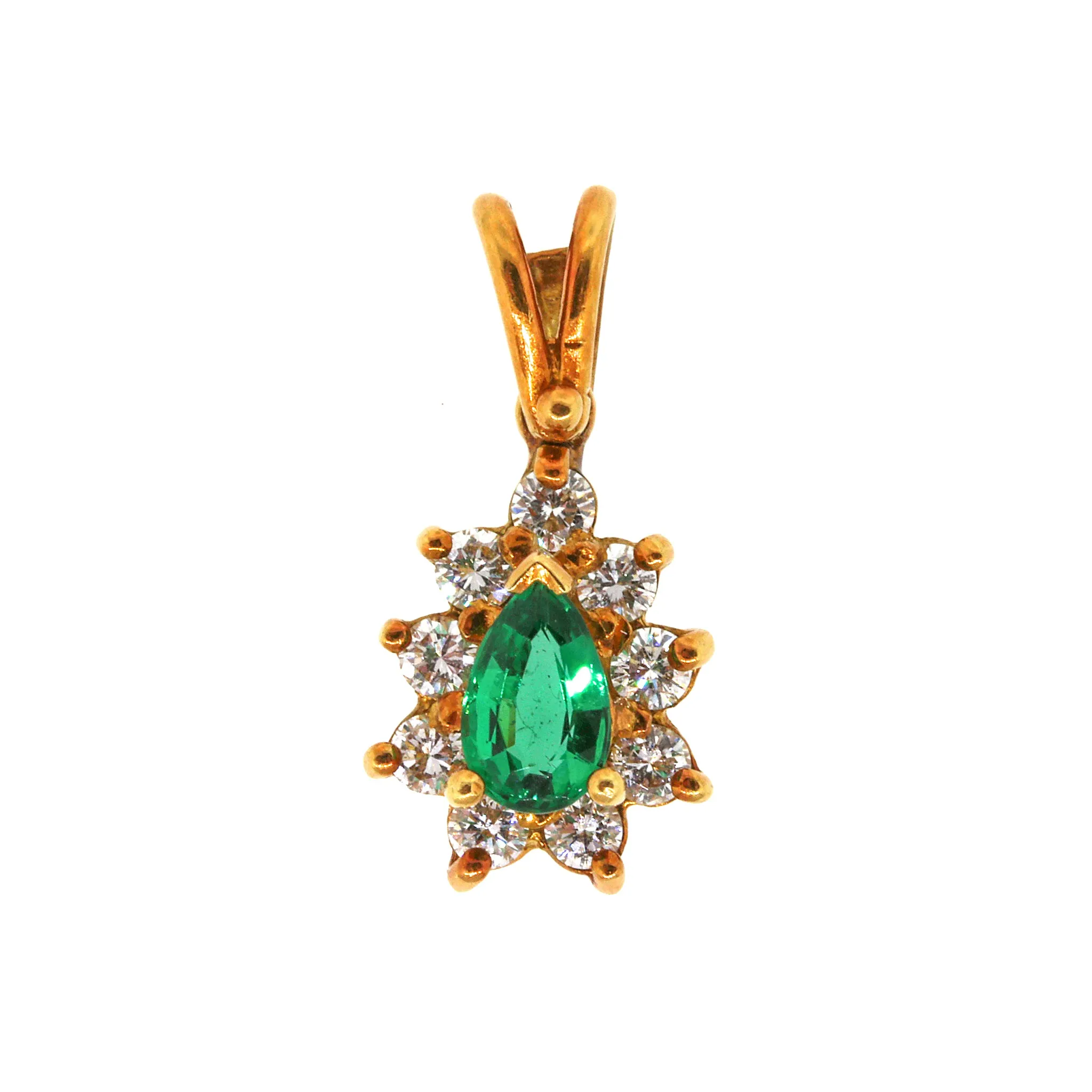 Sweet Emerald and Diamond Pendant