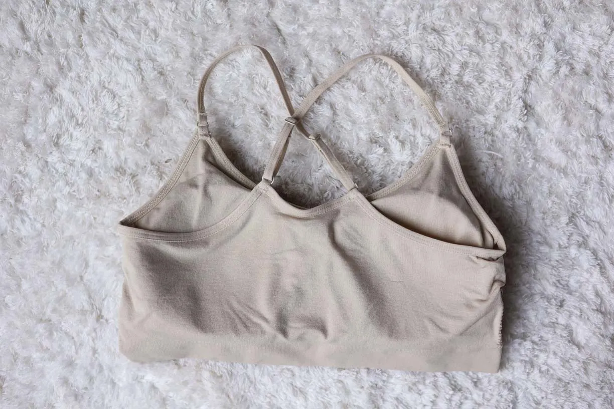 Taupe Cross Back Seamless Bralette