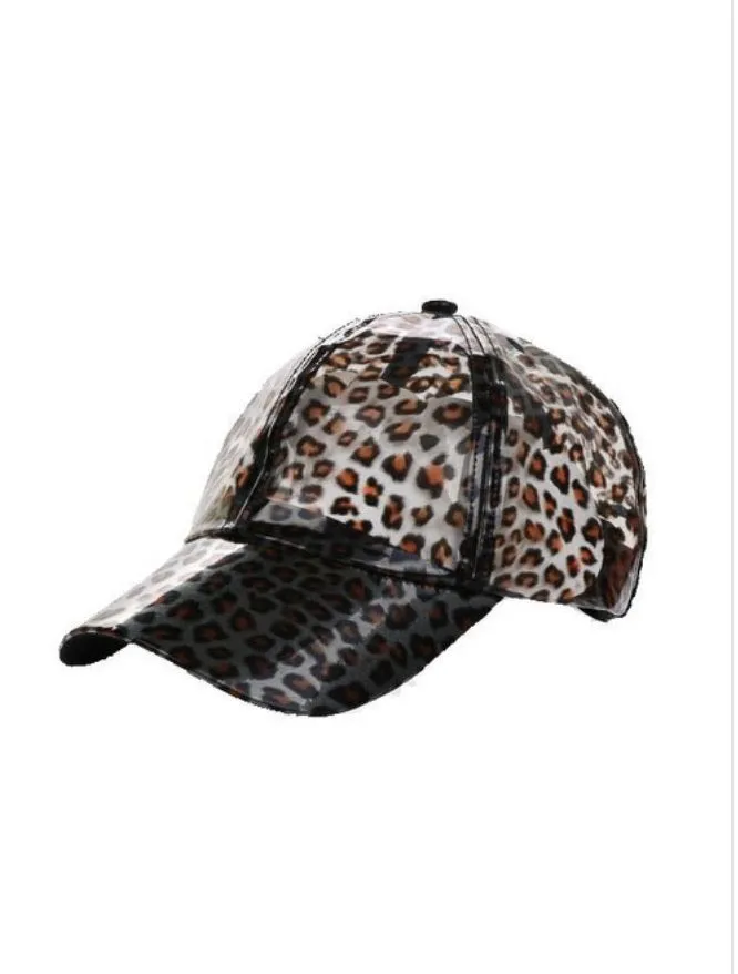 TWIN CHEETAH PRINT HARD BIB CAP HAT