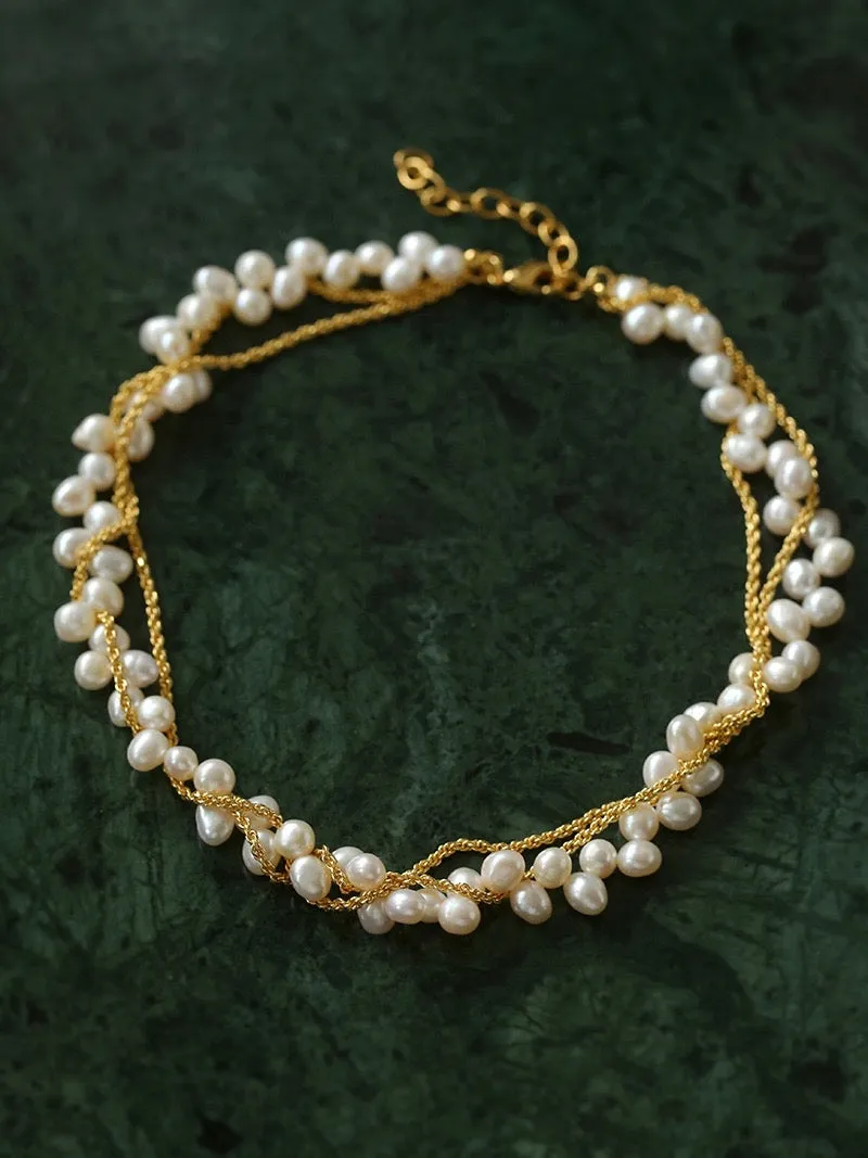 Twisted Chain Freshwater Pearls Beaded Necklace