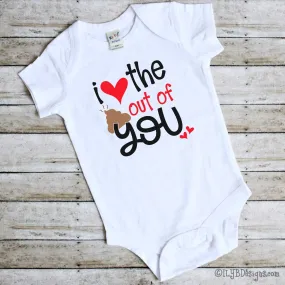 Valentine's Day Infant Bodysuits - I LOVE THE POO OUT OF YOU Infant Bodysuit - Poop Emoji Infant Bodysuit