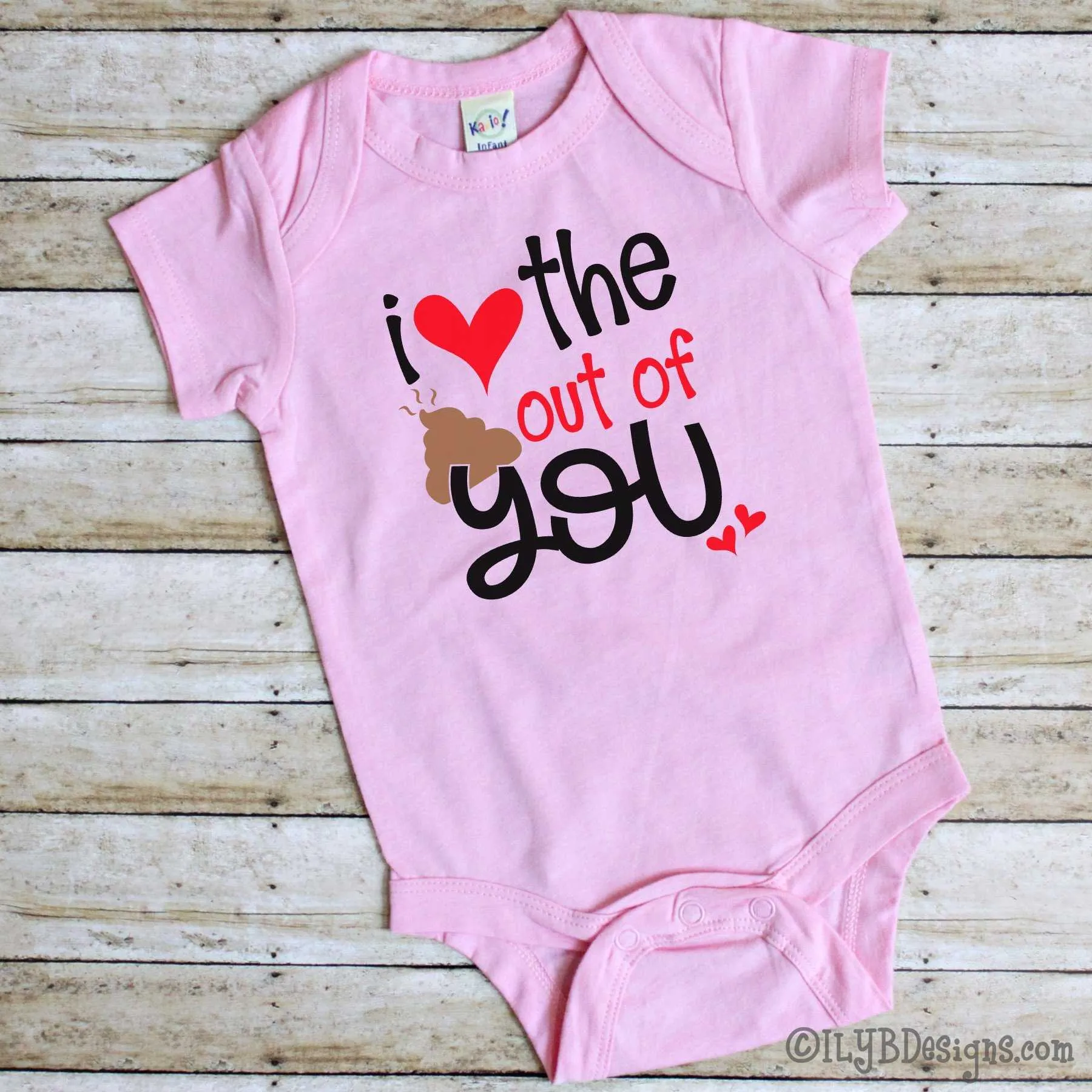 Valentine's Day Infant Bodysuits - I LOVE THE POO OUT OF YOU Infant Bodysuit - Poop Emoji Infant Bodysuit