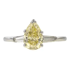 Vintage Pear Shaped Diamond Engagement Ring, 1ct.