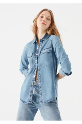 Women's Freya Gold Denim Shirt - Mavi